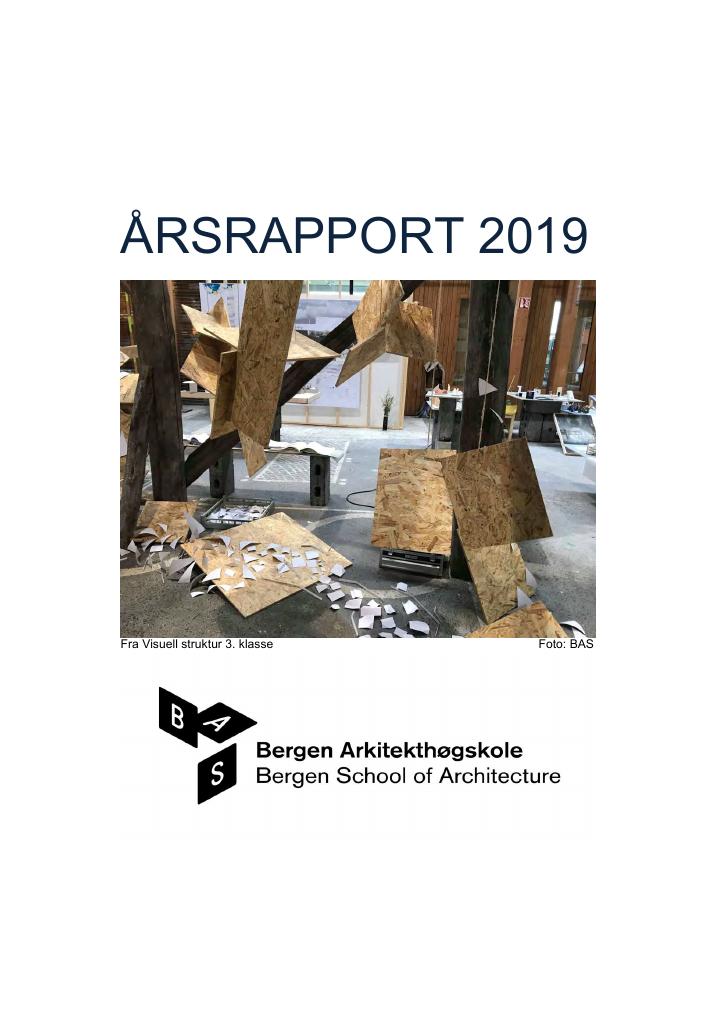 Forsiden av dokumentet Årsrapport Bergen Arkitekthøgskole 2019