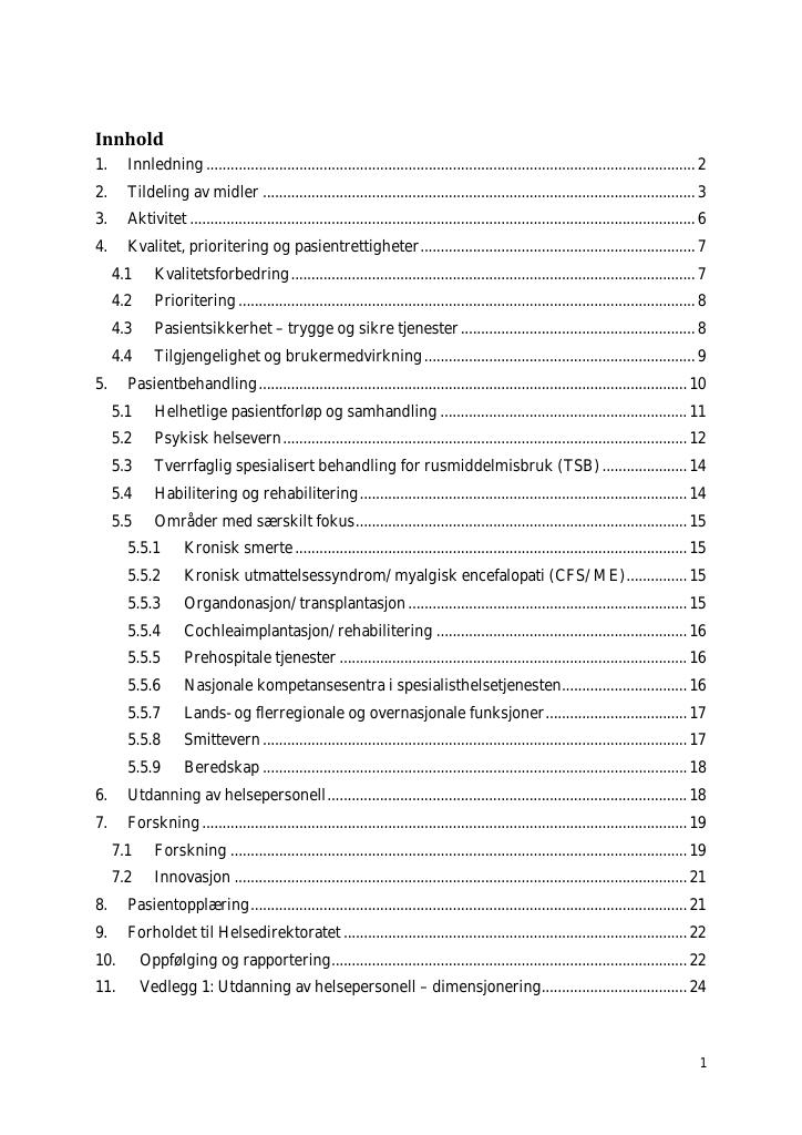 Forsiden av dokumentet Oppdragsdokument Helse Midt-Norge RHF 2010