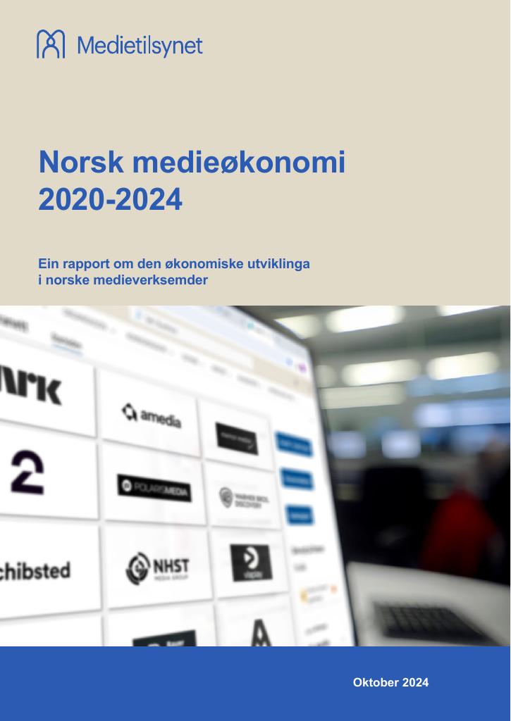 Forsiden av dokumentet Økonomien i norske medium 2020–2024