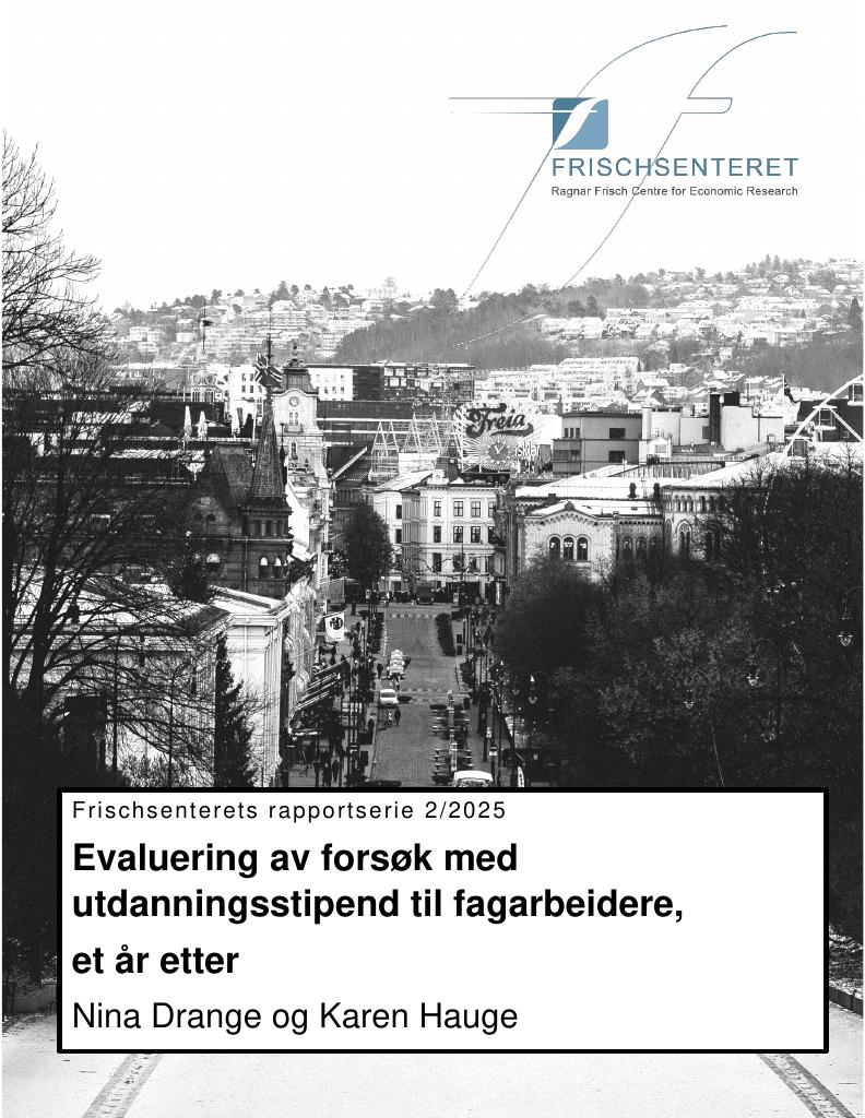 Forsiden av dokumentet Evaluering av forsøk med utdanningsstipend til fagarbeidere, et år etter