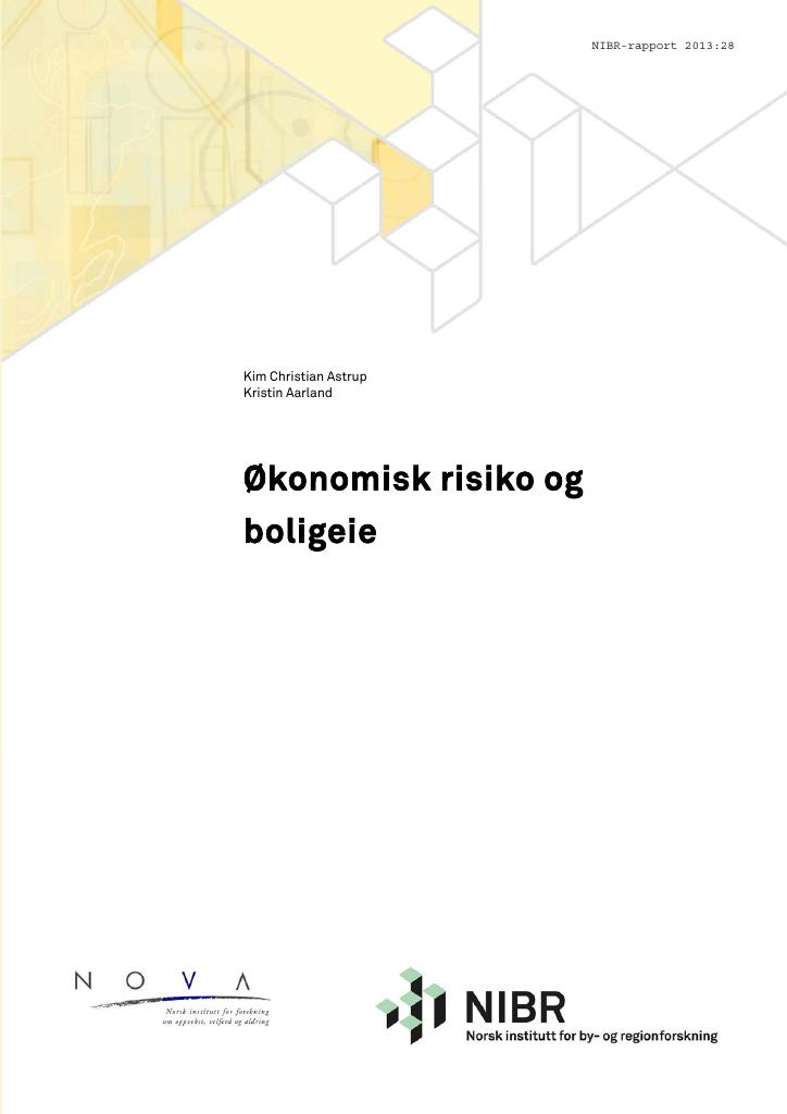 Forsiden av dokumentet Økonomisk risiko og boligeie