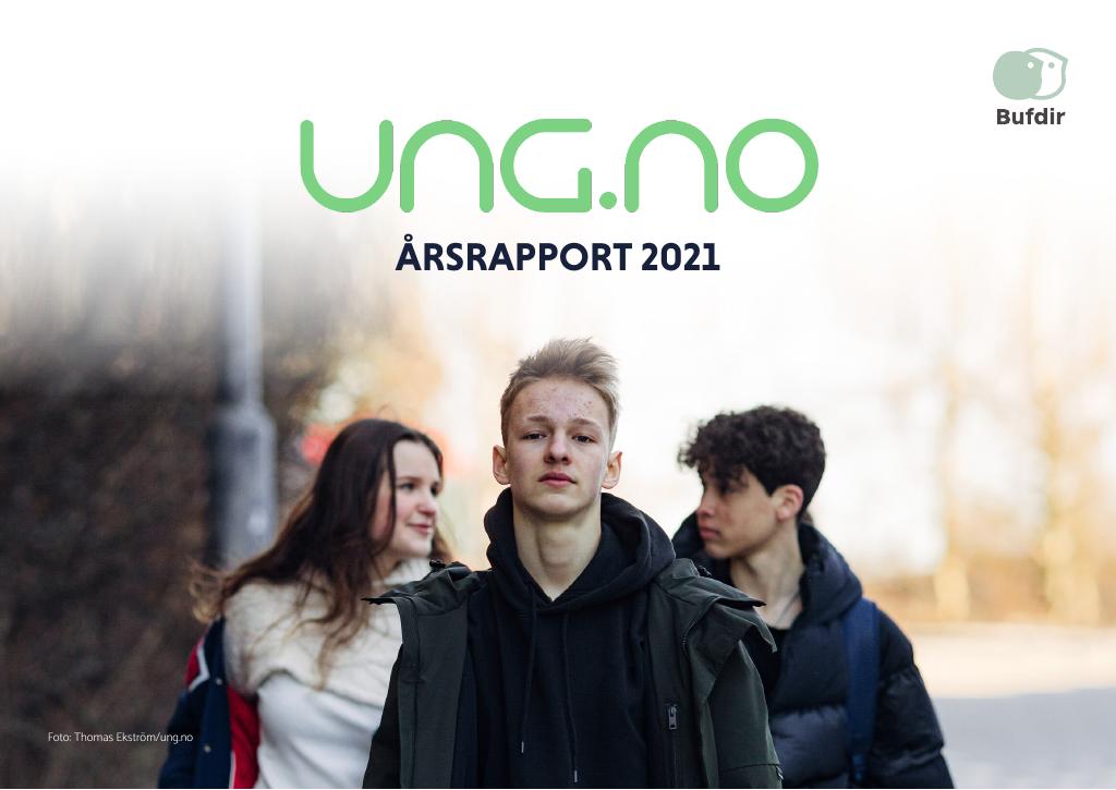 Forsiden av dokumentet Årsrapport ung.no 2021