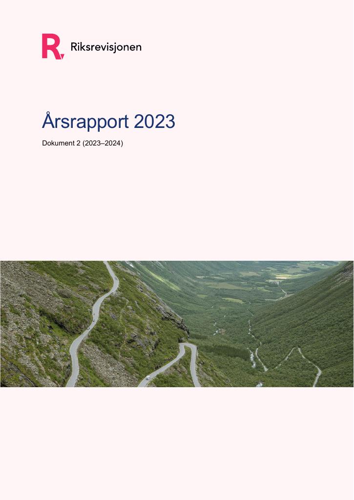 Forsiden av dokumentet Årsrapport Riksrevisjonen 2023