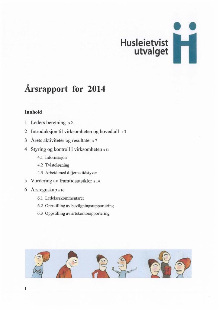 Forsiden av dokumentet Årsrapport Husleietvistutvalget 2014