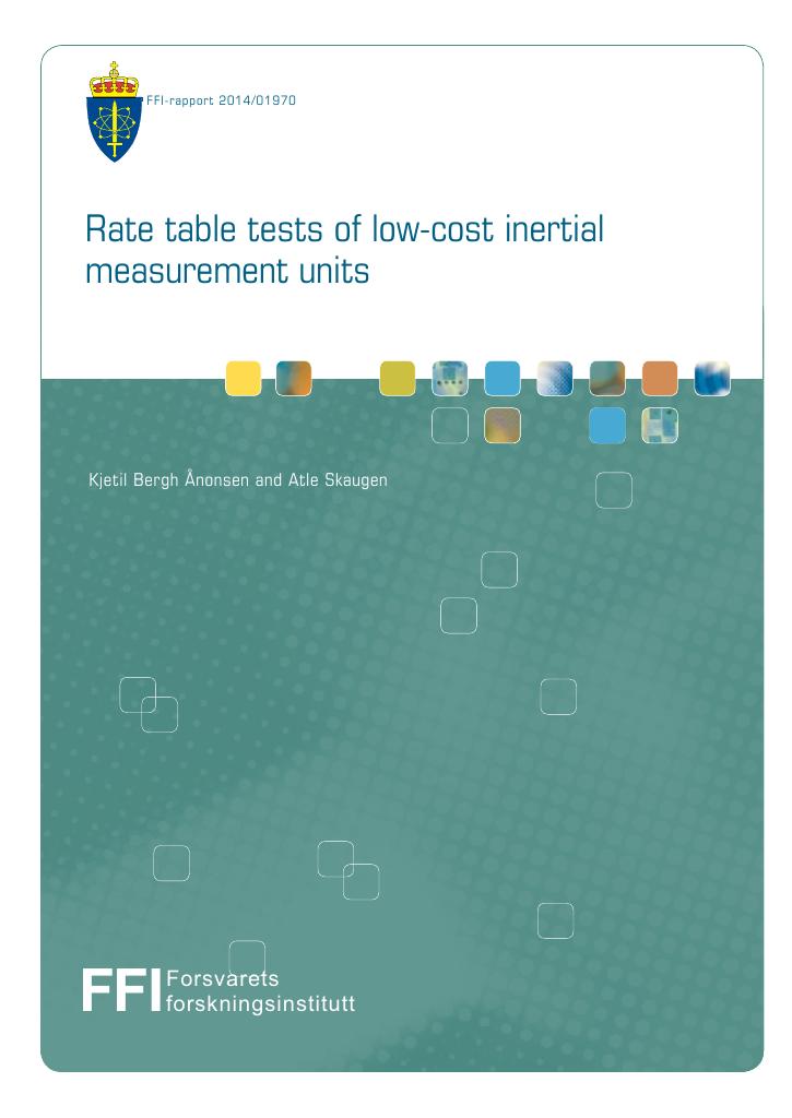 Forsiden av dokumentet Rate table tests of low-cost inertial measurement units