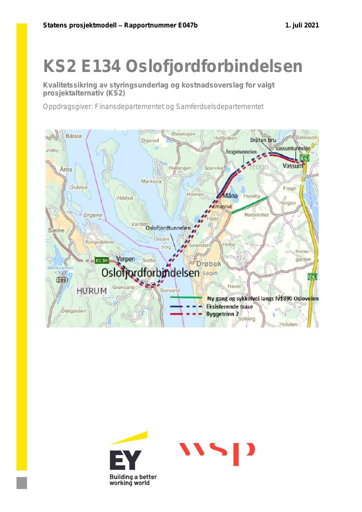 Forsiden av dokumentet E134 Oslofjordforbindelsen