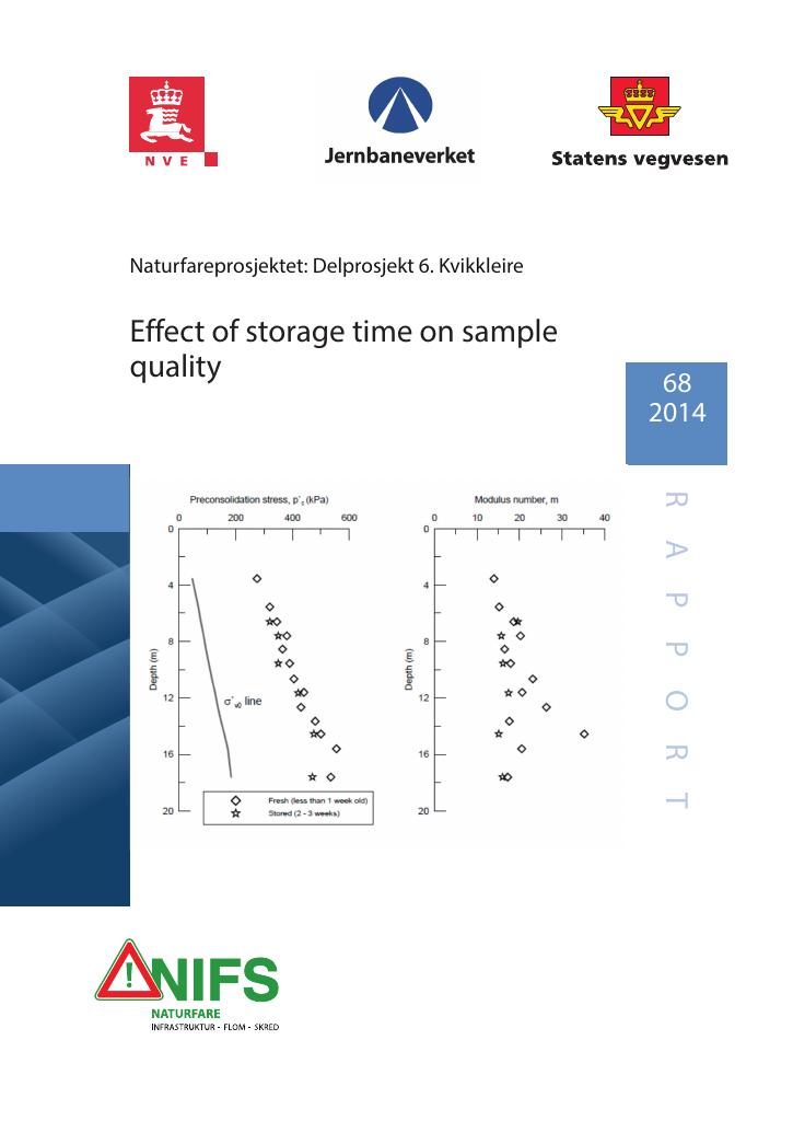 Forsiden av dokumentet Effect of storage time on sample quality