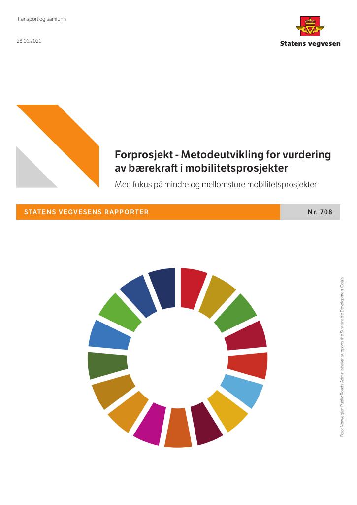 Forsiden av dokumentet Forprosjekt - Metodeutvikling for vurdering av bærekraft i mobilitetsprosjekter
