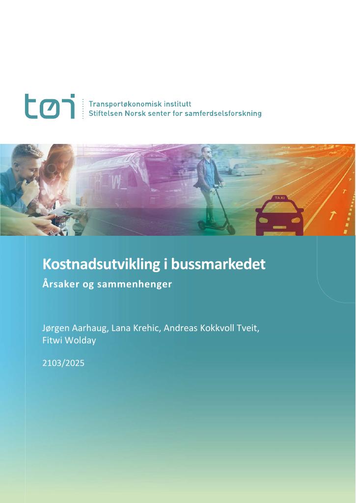 Forsiden av dokumentet Kostnadsutvikling i bussmarkedet