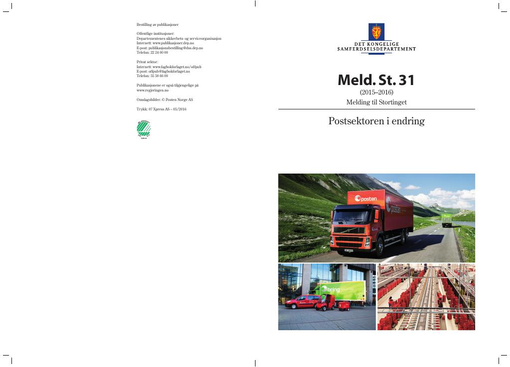 Forsiden av dokumentet Meld. St. 31 (2015–2016)