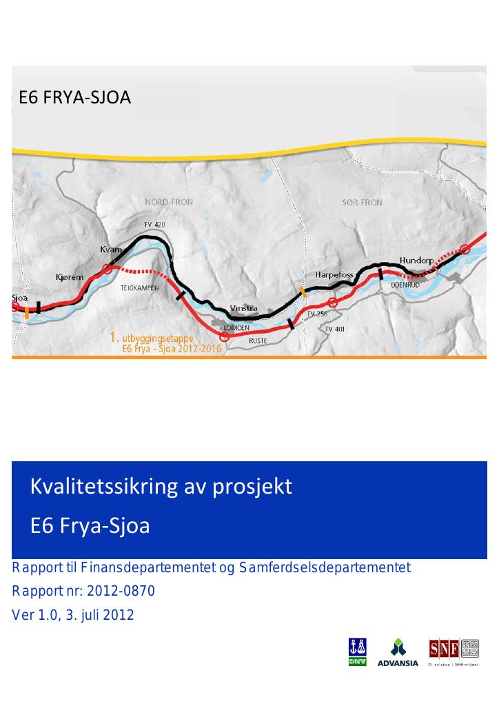 Forsiden av dokumentet E6 Frya - Sjoa