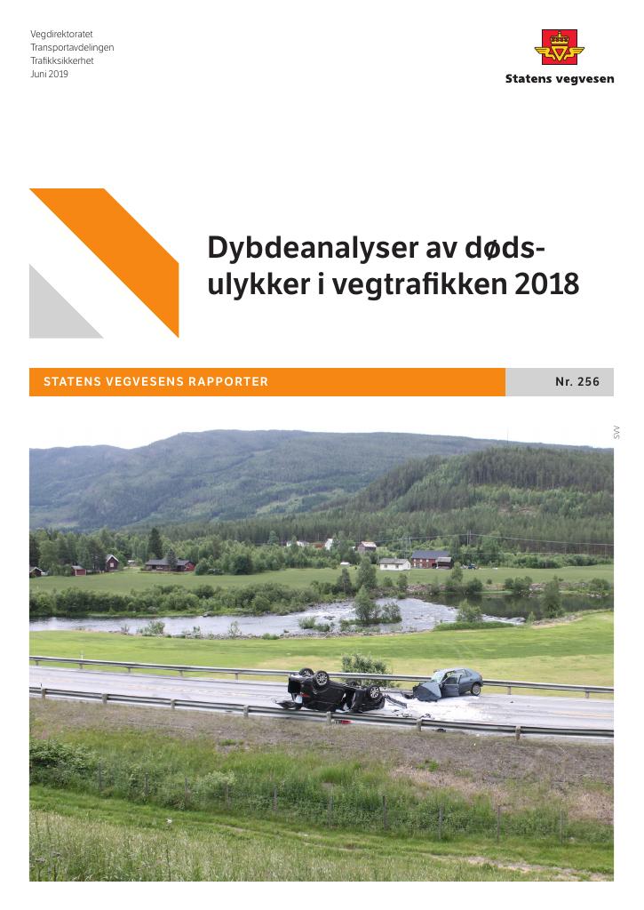 Forsiden av dokumentet Dybdeanalyser av dødsulykker i vegtrafikken 2018
