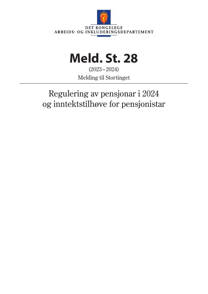 Forsiden av dokumentet Meld. St. 28 (2023–2024)
