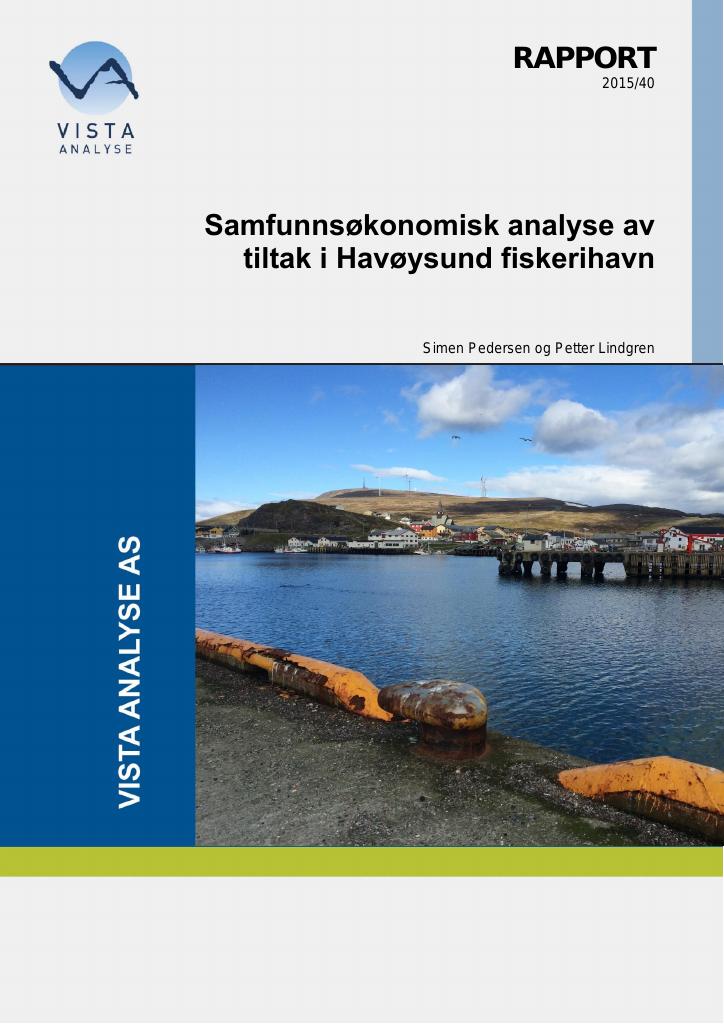 Forsiden av dokumentet Samfunnsøkonomisk analyse av tiltak i Havøysund fiskerihavn