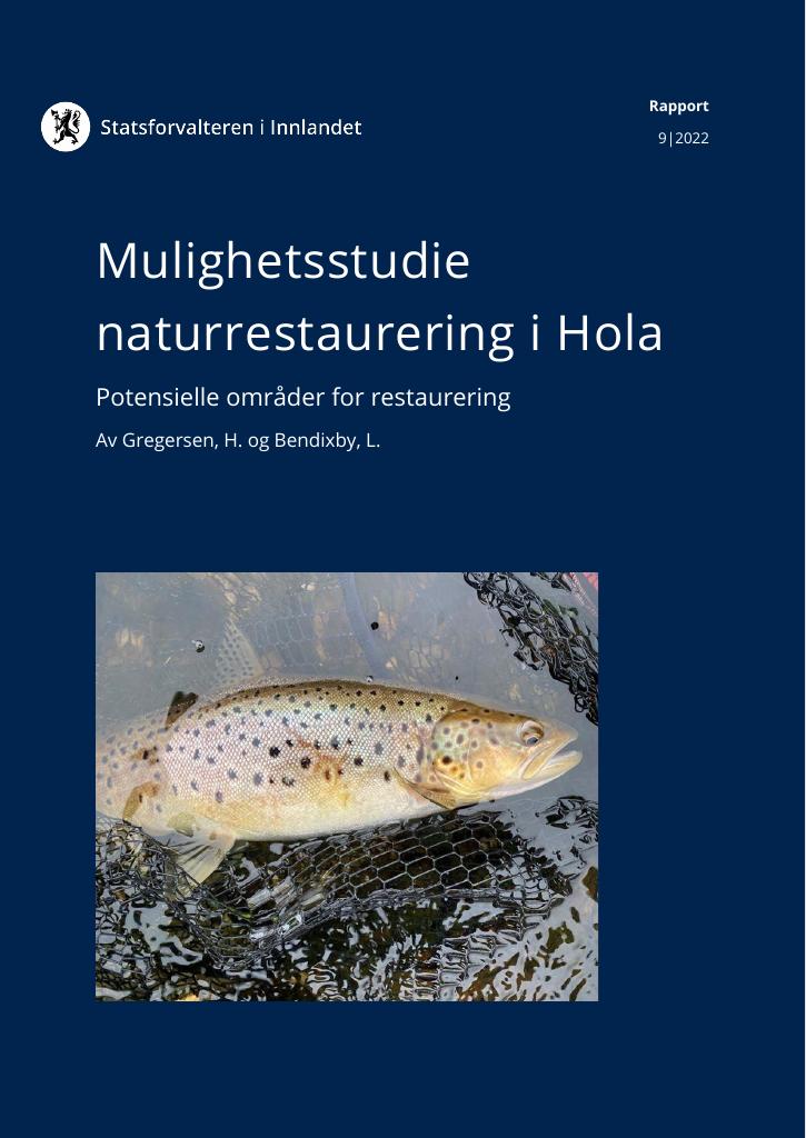 Forsiden av dokumentet Mulighetsstudie naturrestaurering i Hola. Potensielle områder for restaurering