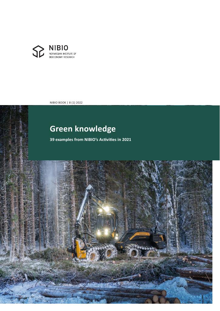 Forsiden av dokumentet Green knowledge : 39 examples from NIBIO’s activities in 2021