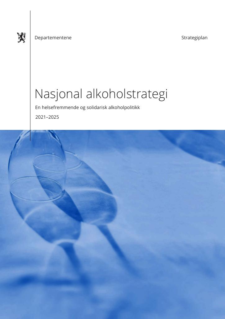 Forsiden av dokumentet Nasjonal alkoholstrategi