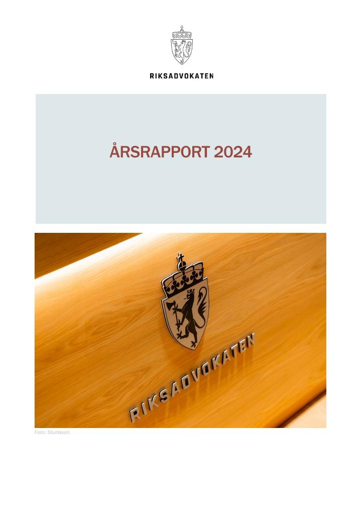 Forsiden av dokumentet Årsrapport Riksadvokaten 2024