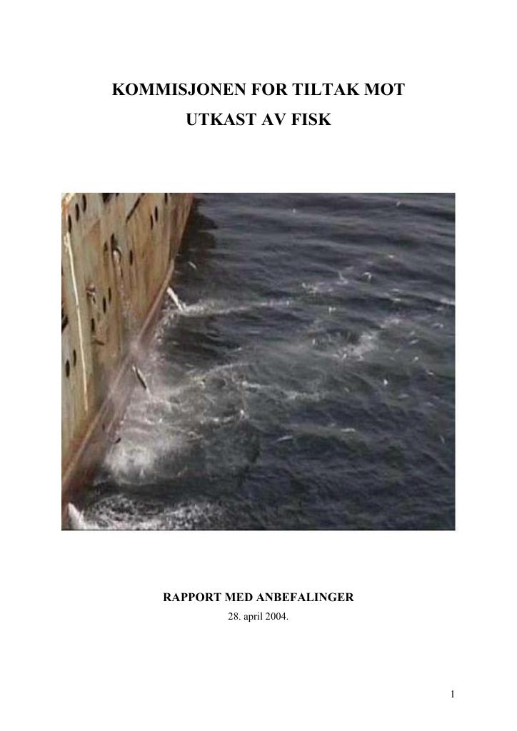 Forsiden av dokumentet Kommisjonen for tiltak mot utkast av fisk