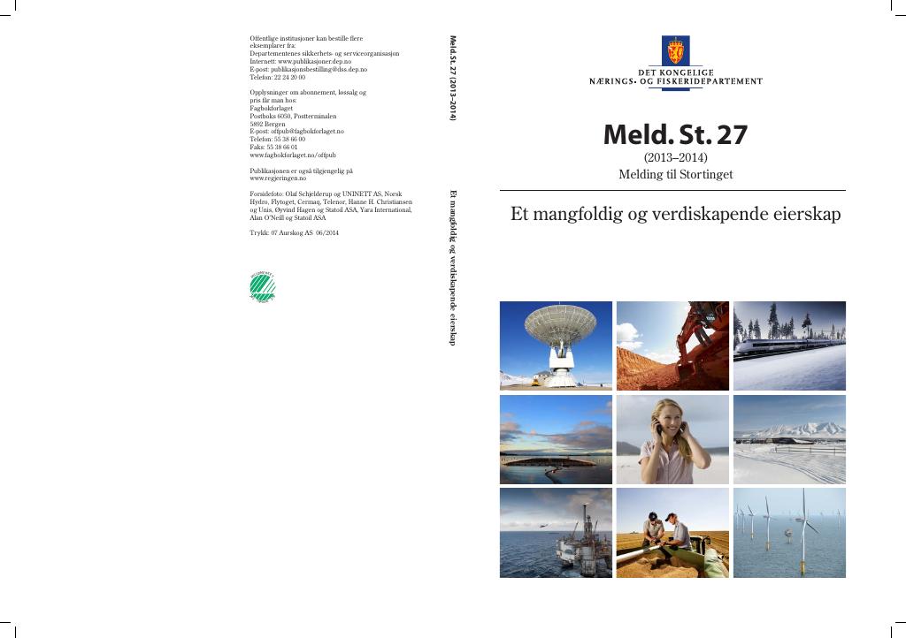 Forsiden av dokumentet Meld. St. 27 (2013–2014)