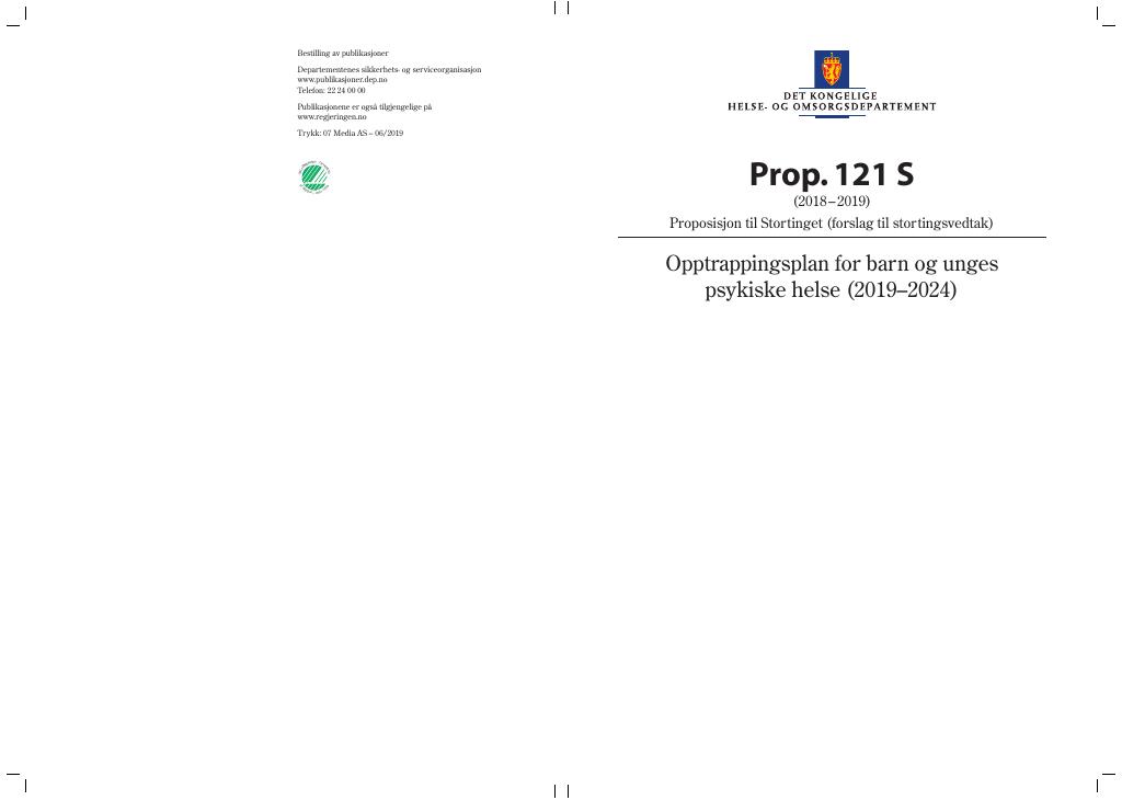Forsiden av dokumentet Prop. 121 S (2018–2019)