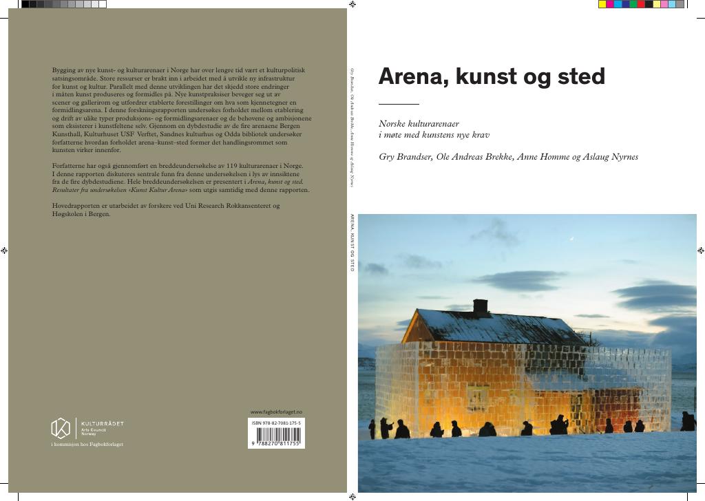 Forsiden av dokumentet Arena, kunst og sted