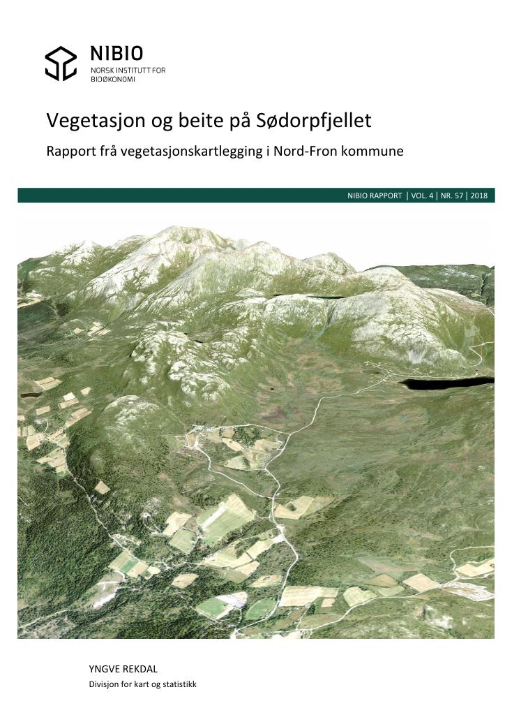 Forsiden av dokumentet Vegetasjon og beite på Sødorpfjellet