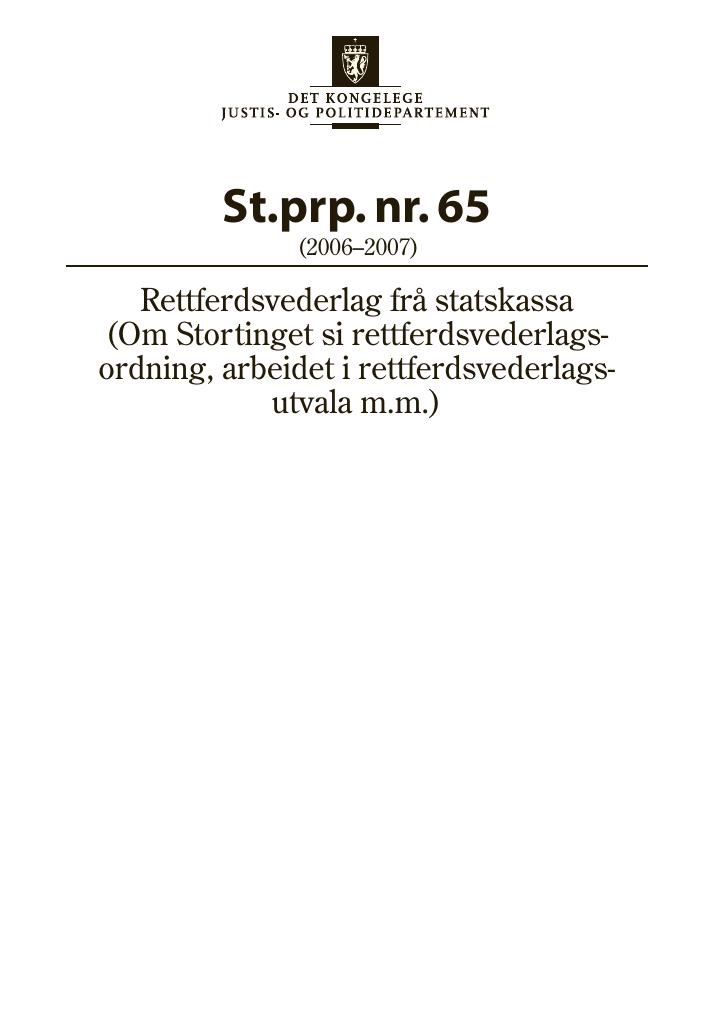 Forsiden av dokumentet St.prp. nr. 65 (2006-2007)
