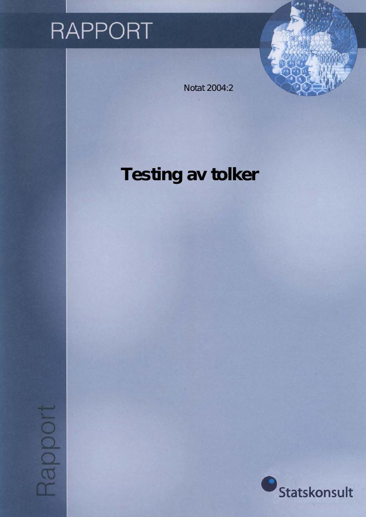 Forsiden av dokumentet Testing av tolker
