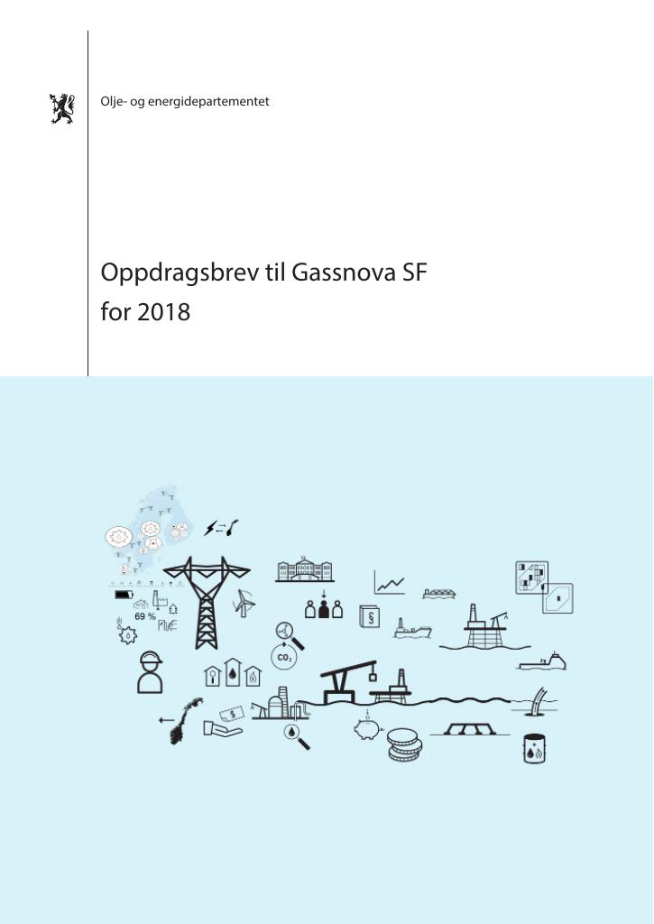 Forsiden av dokumentet Oppdragsbrev Gassnova SF 2018