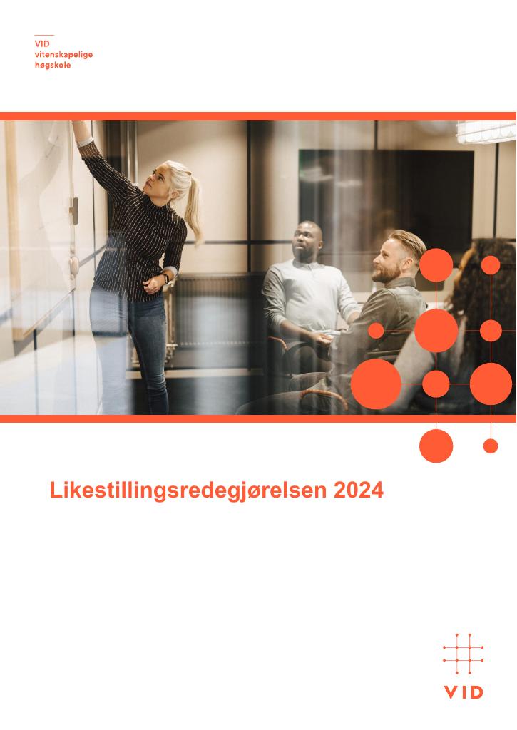 Forsiden av dokumentet Likestillingsredegjørelsen VID vitenskapelige høgskole 2024