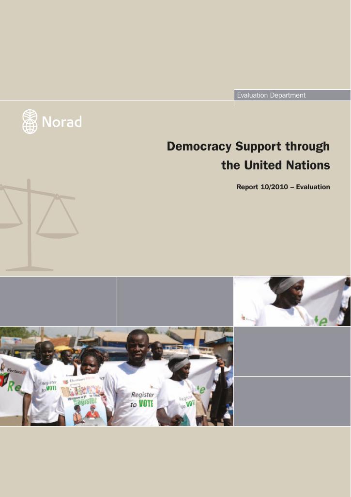 Forsiden av dokumentet Democracy Support through the United Nations