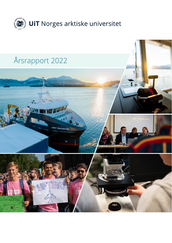 Forsiden av dokumentet Årsrapport Universitetet i Tromsø 2022