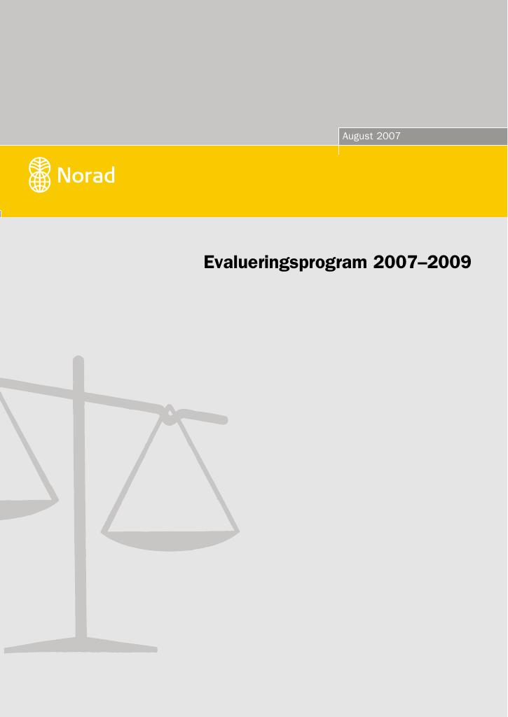 Forsiden av dokumentet Evalueringsprogram 2007-2009