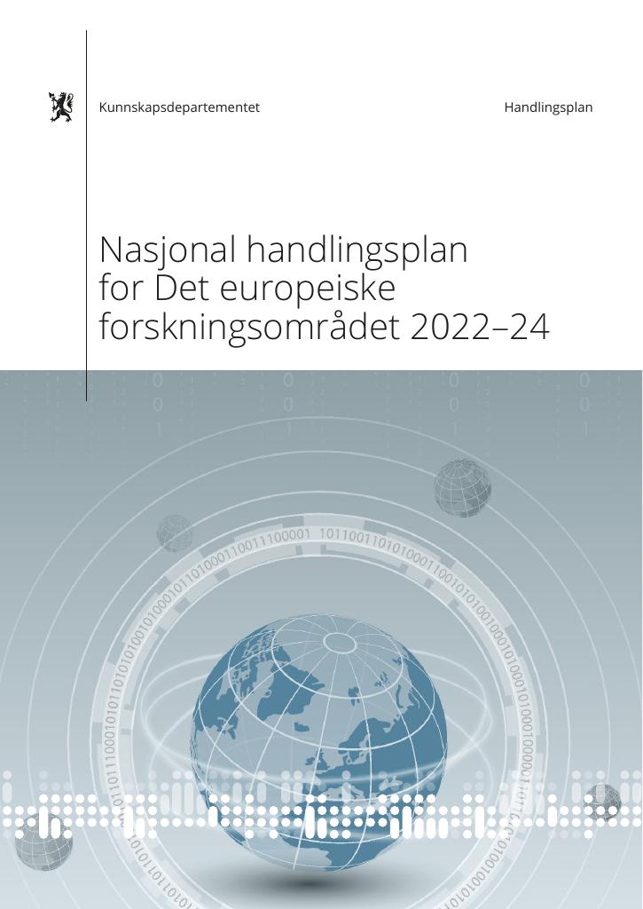 Forsiden av dokumentet Nasjonal handlingsplan for Det europeiske forskningsområdet 2022–2024