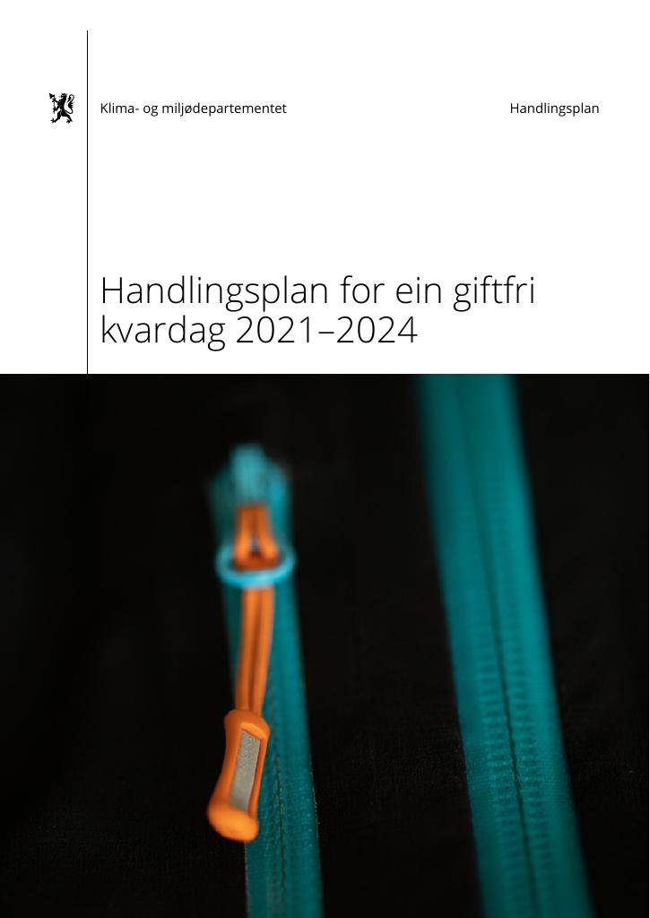 Forsiden av dokumentet Handlingsplan for ein giftfri kvardag 2021–2024