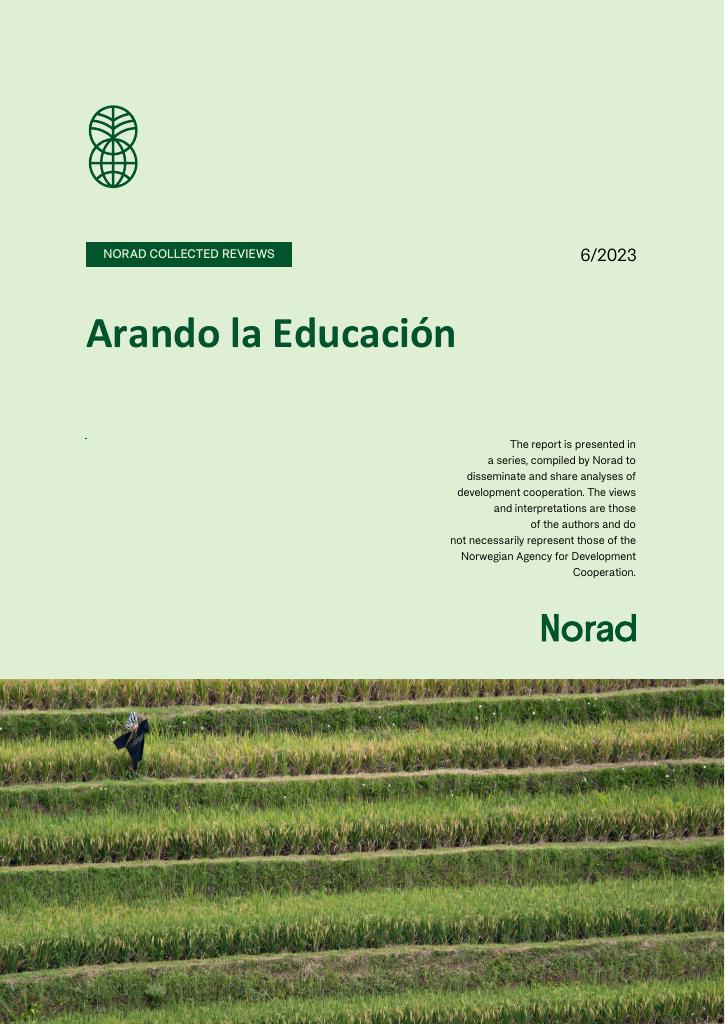 Forsiden av dokumentet Arando la Educación : Desentralisert evaluering/Norad Collected Reviews