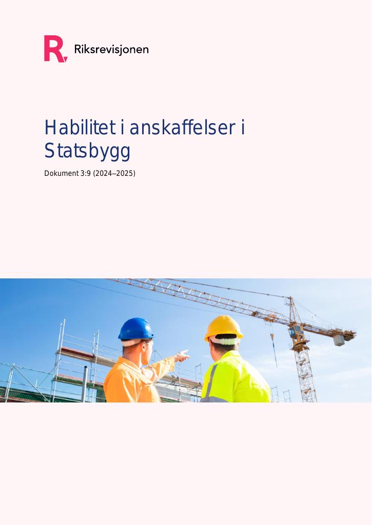 Forsiden av dokumentet Habilitet i anskaffelser i Statsbygg