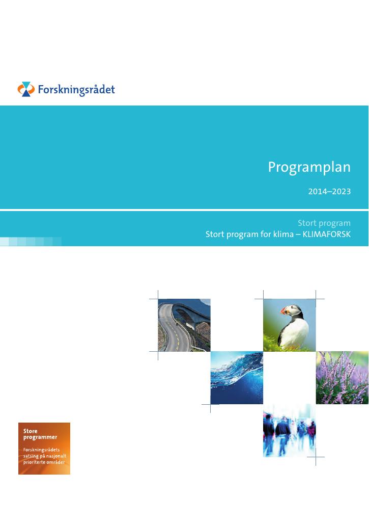 Forsiden av dokumentet Programplan 2014-2023