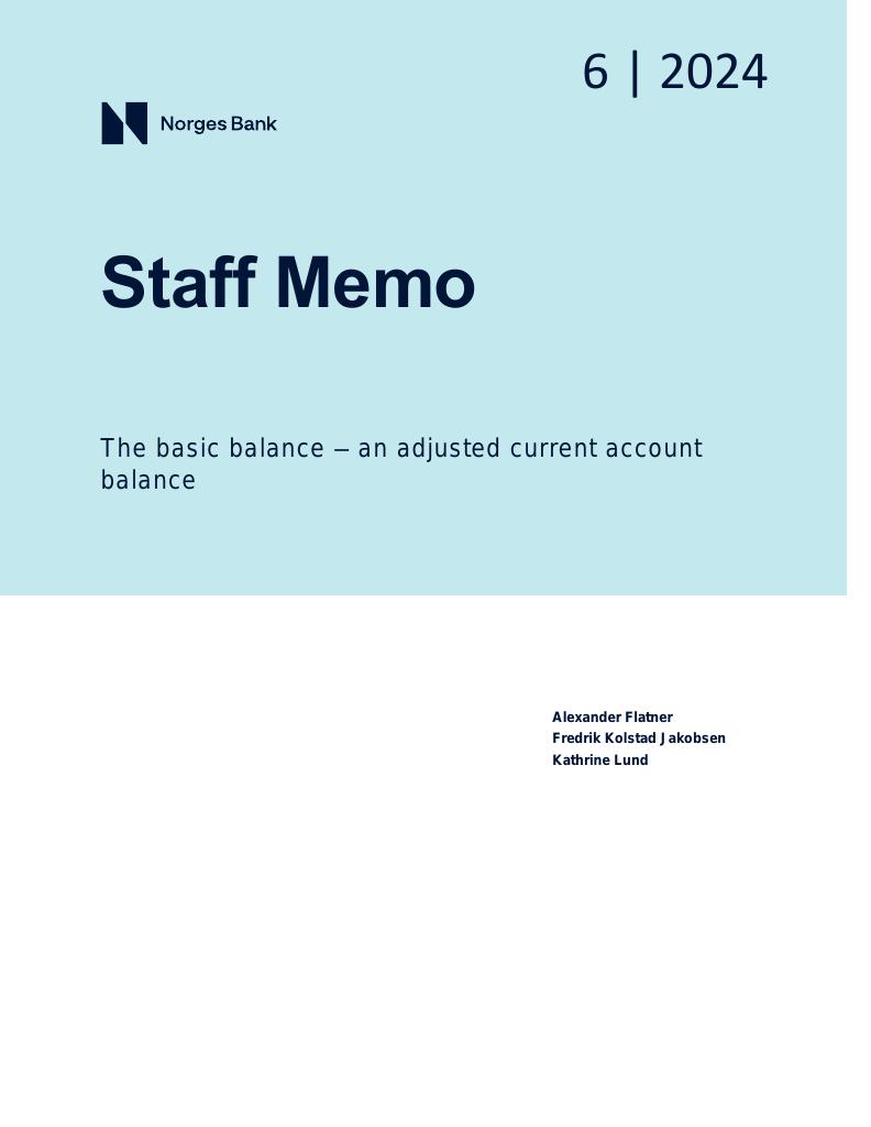 Forsiden av dokumentet The basic balance – an adjusted current account balance