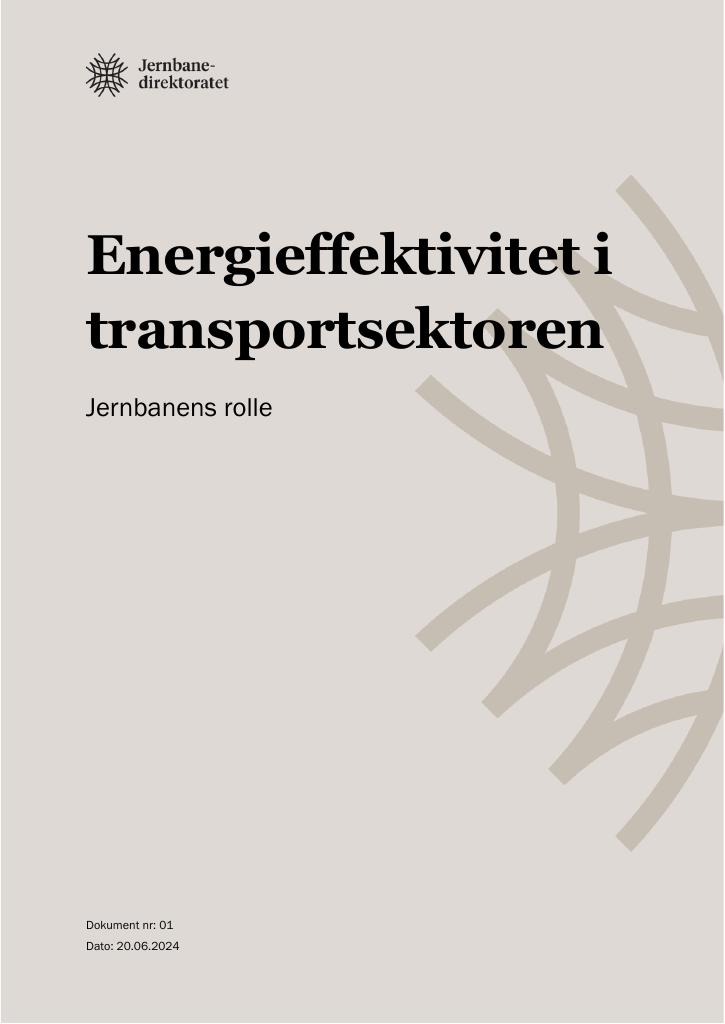 Forsiden av dokumentet Energieffektivitet i transportsektoren