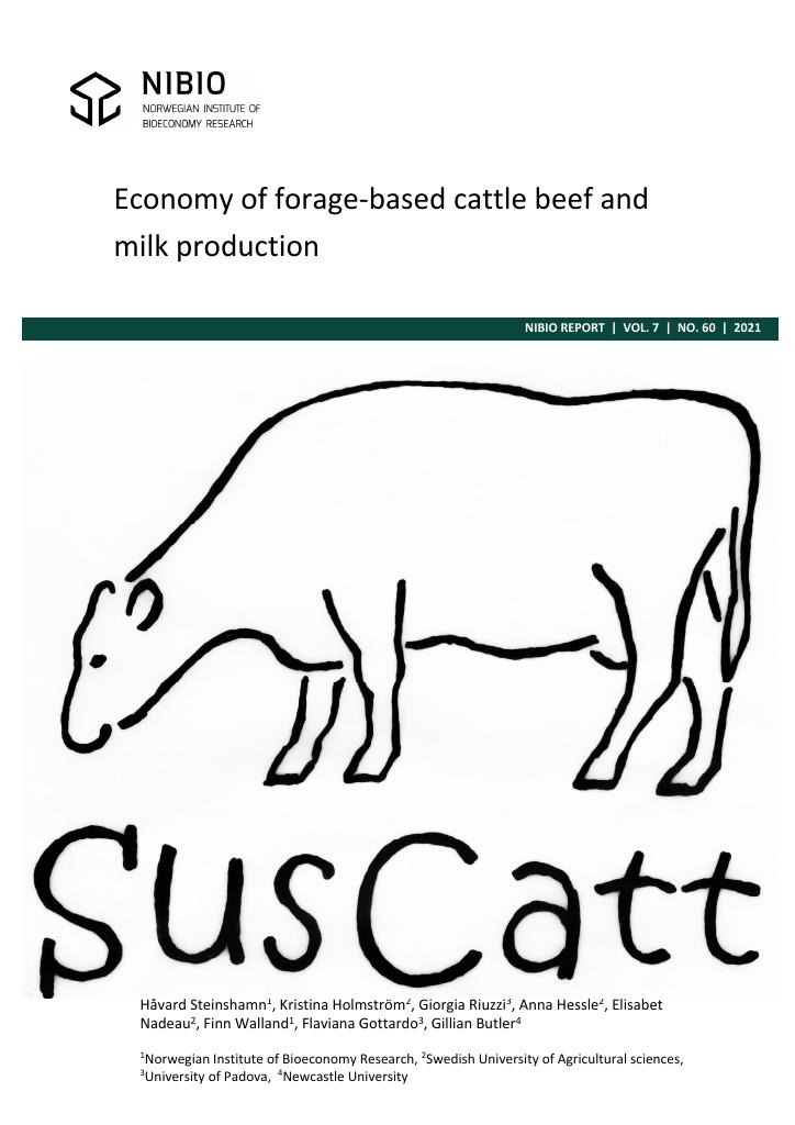 Forsiden av dokumentet Economy of forage-based cattle beef and milk production