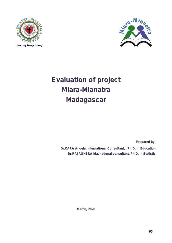 Forsiden av dokumentet Evaluation of project Miara-Mianatra Madagascar