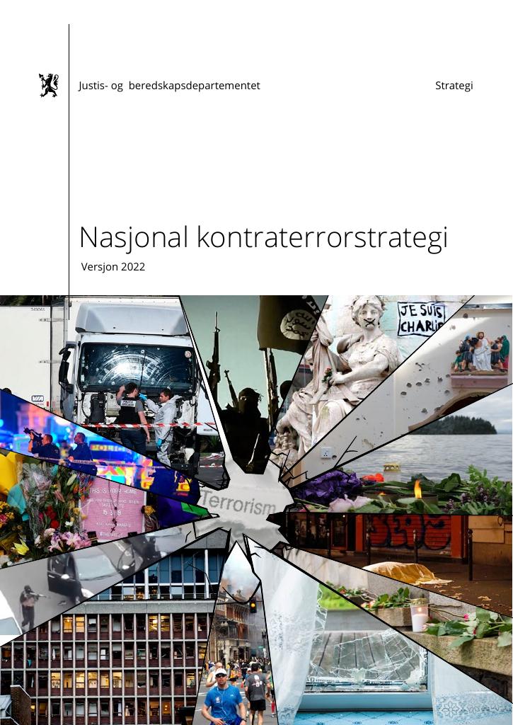 Forsiden av dokumentet Revidering av nasjonal kontraterrorstrategi