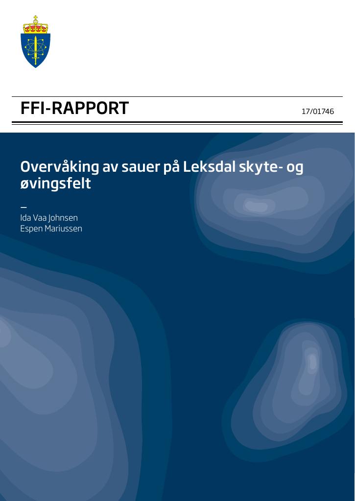 Forsiden av dokumentet Overvåking av sauer på Leksdal skyte- og øvingsfelt