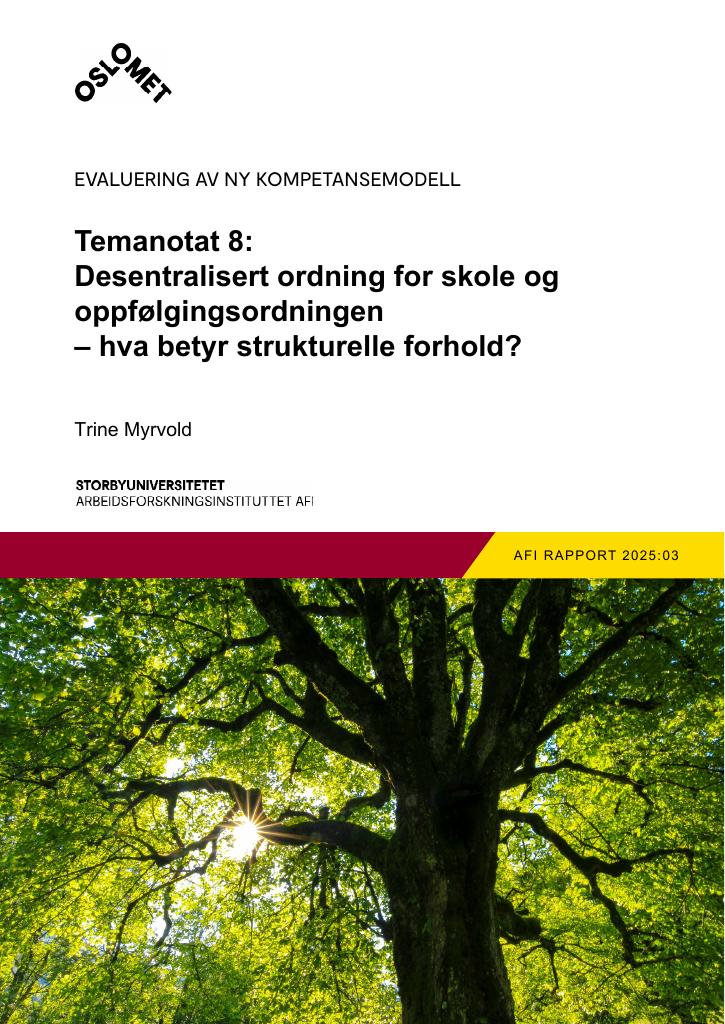 Forsiden av dokumentet Evaluering av ny kompetansemodell