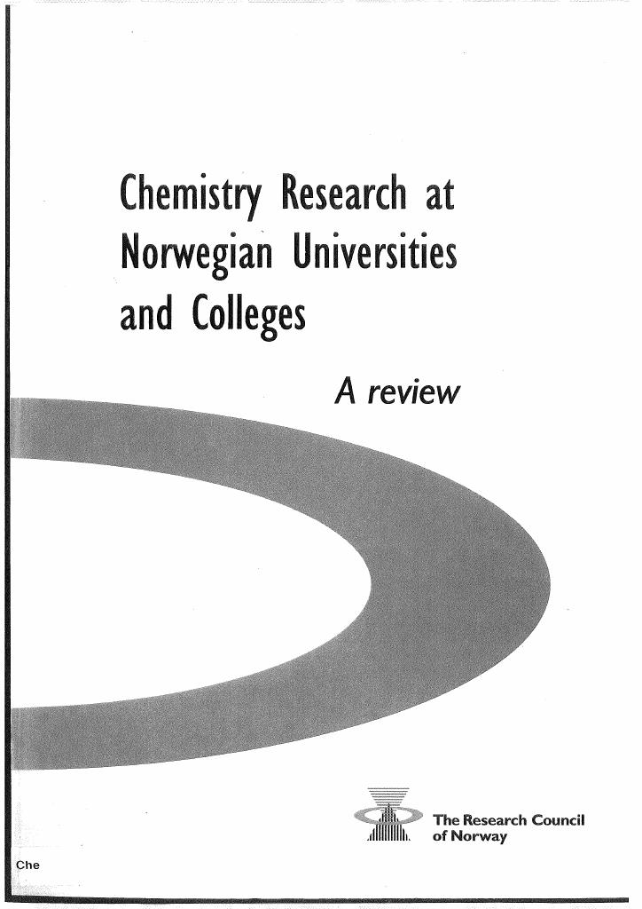 Forsiden av dokumentet Chemistry Research at Norwegian Universities and Colleges