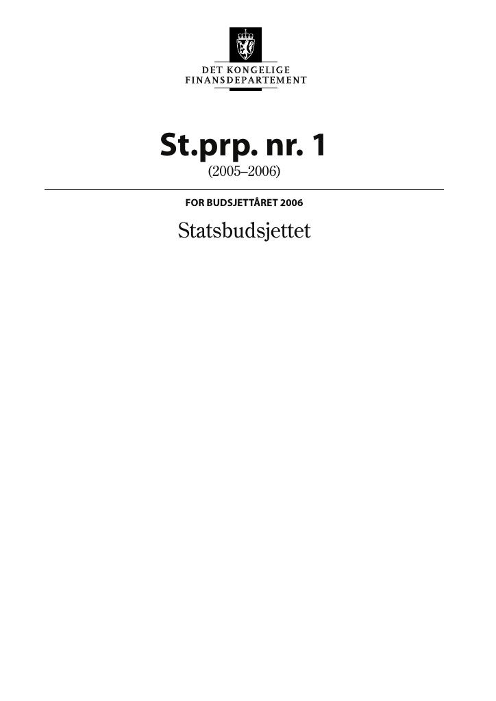 Forsiden av dokumentet St.prp. nr. 1 (2005-2006)