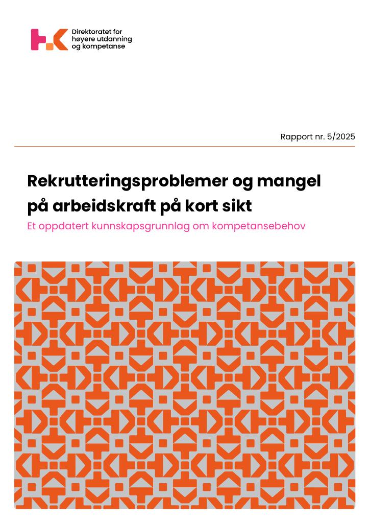 Forsiden av dokumentet Rekrutteringsproblemer og mangel på arbeidskraft på kort sikt