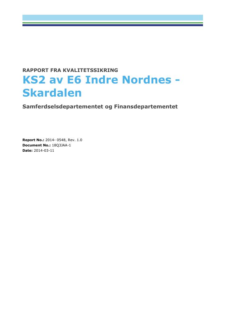 Forsiden av dokumentet E6 Indre Nordnes - Skardalen